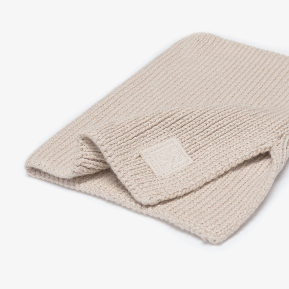 Liewood-Pale Beige Organic Cotton Ribbed Knit Snood | Childrensalon Outlet