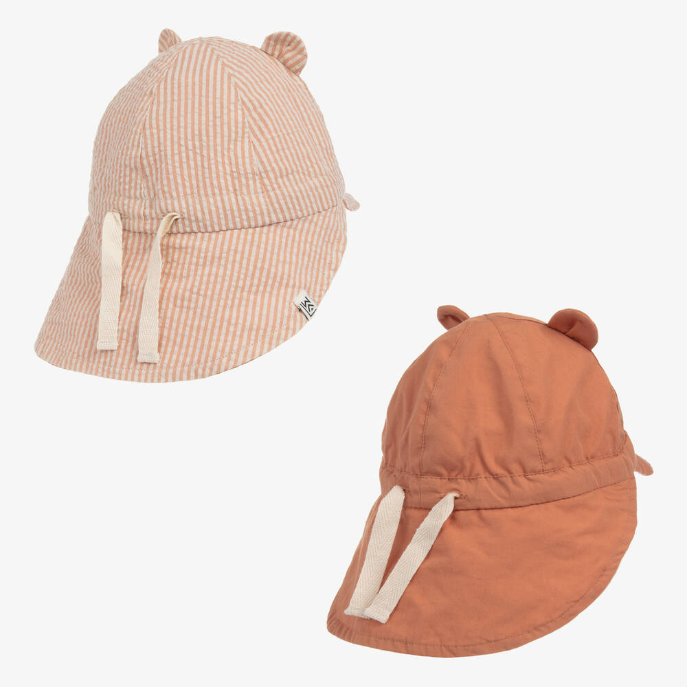 Liewood-Розовая и бежевая двусторонняя шапка | Childrensalon Outlet