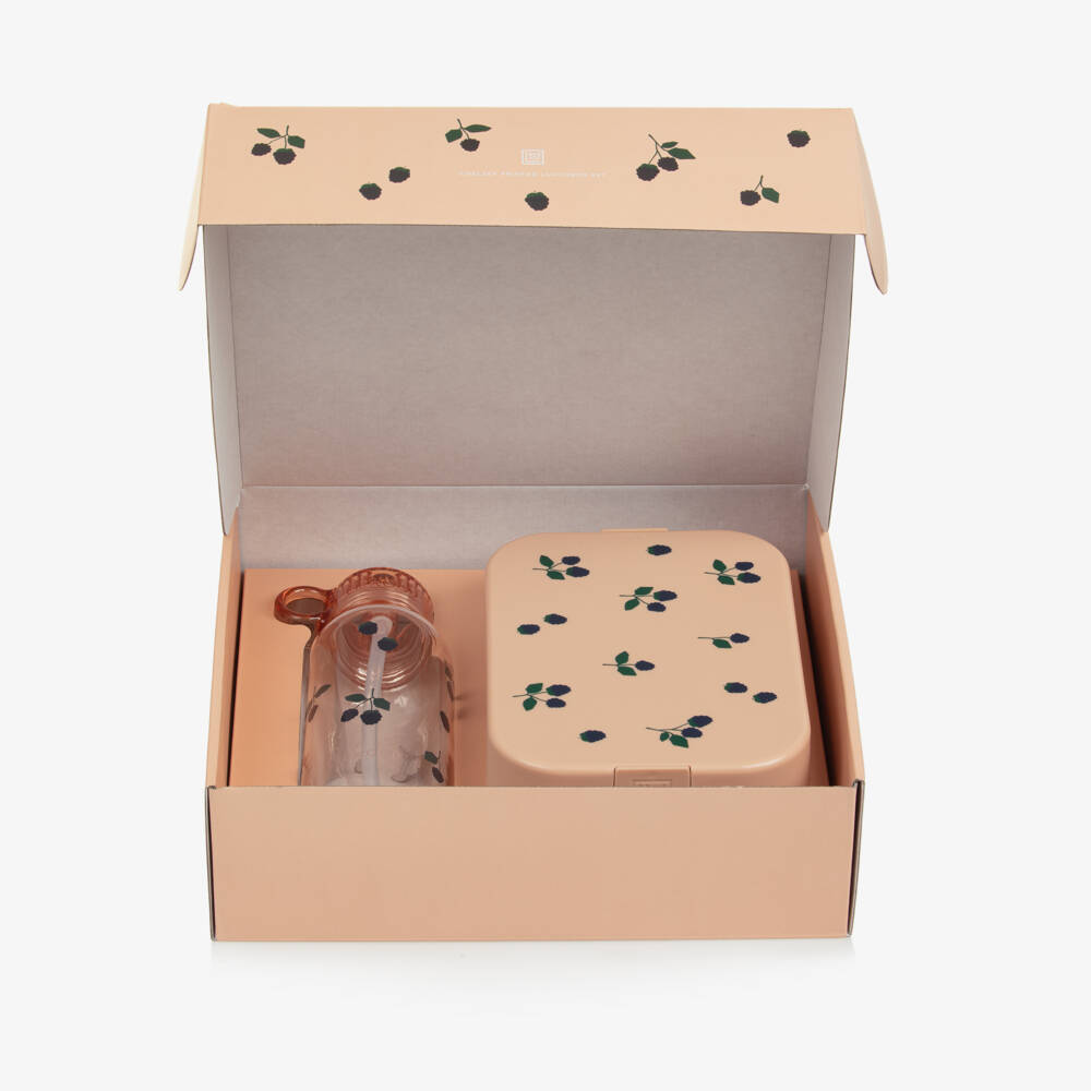 Liewood-Pink Blackberry Print Chelsey Lunchbox Set | Childrensalon Outlet