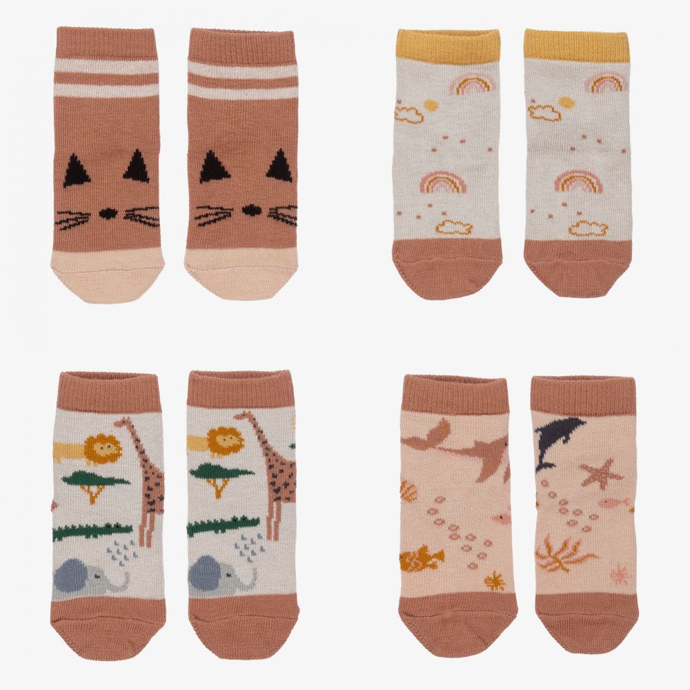 Liewood - Розовые хлопковые носки (4пары)  | Childrensalon