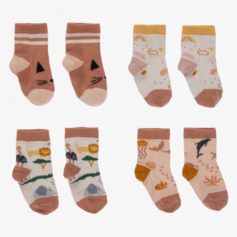 ليوود-جوارب مزيج قطن لون زهري (عدد 4) | Childrensalon Outlet