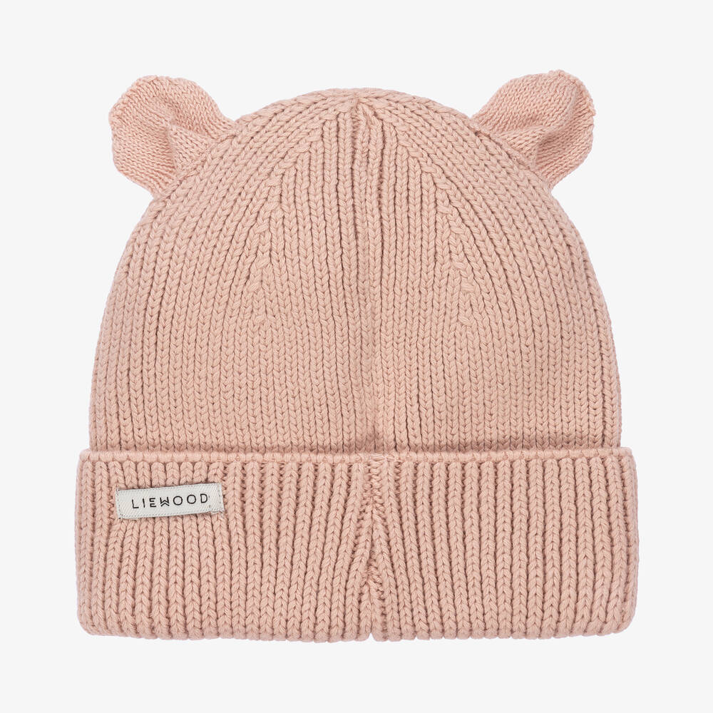 ليوود-قبعة بيني قطن عضوي محبوك لون زهري للبنات | Childrensalon Outlet