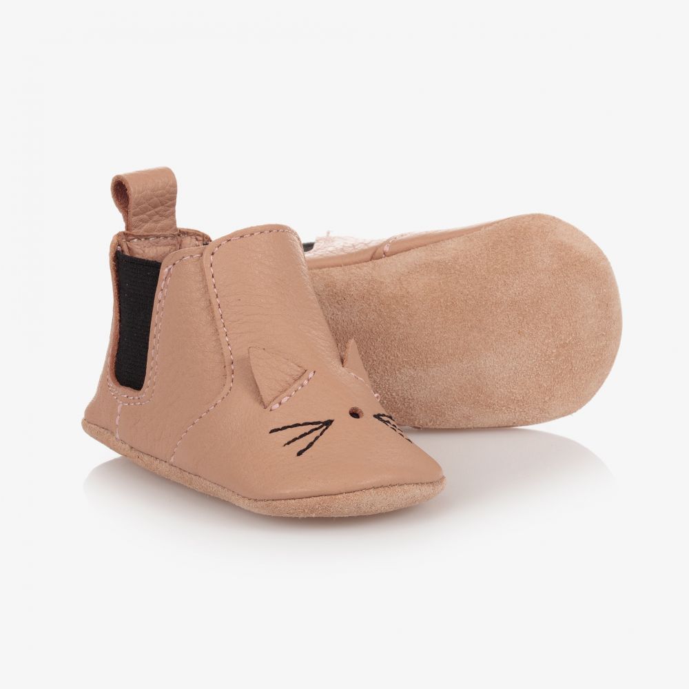 Liewood - Pinke Krabbelschuhe aus Leder | Childrensalon