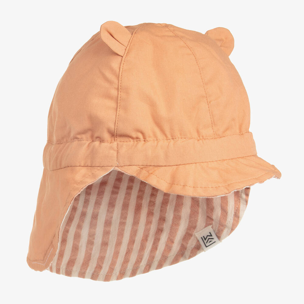 Liewood-قبعة للشمس بوجهين قطن عضوي لون زهري وبيج | Childrensalon Outlet