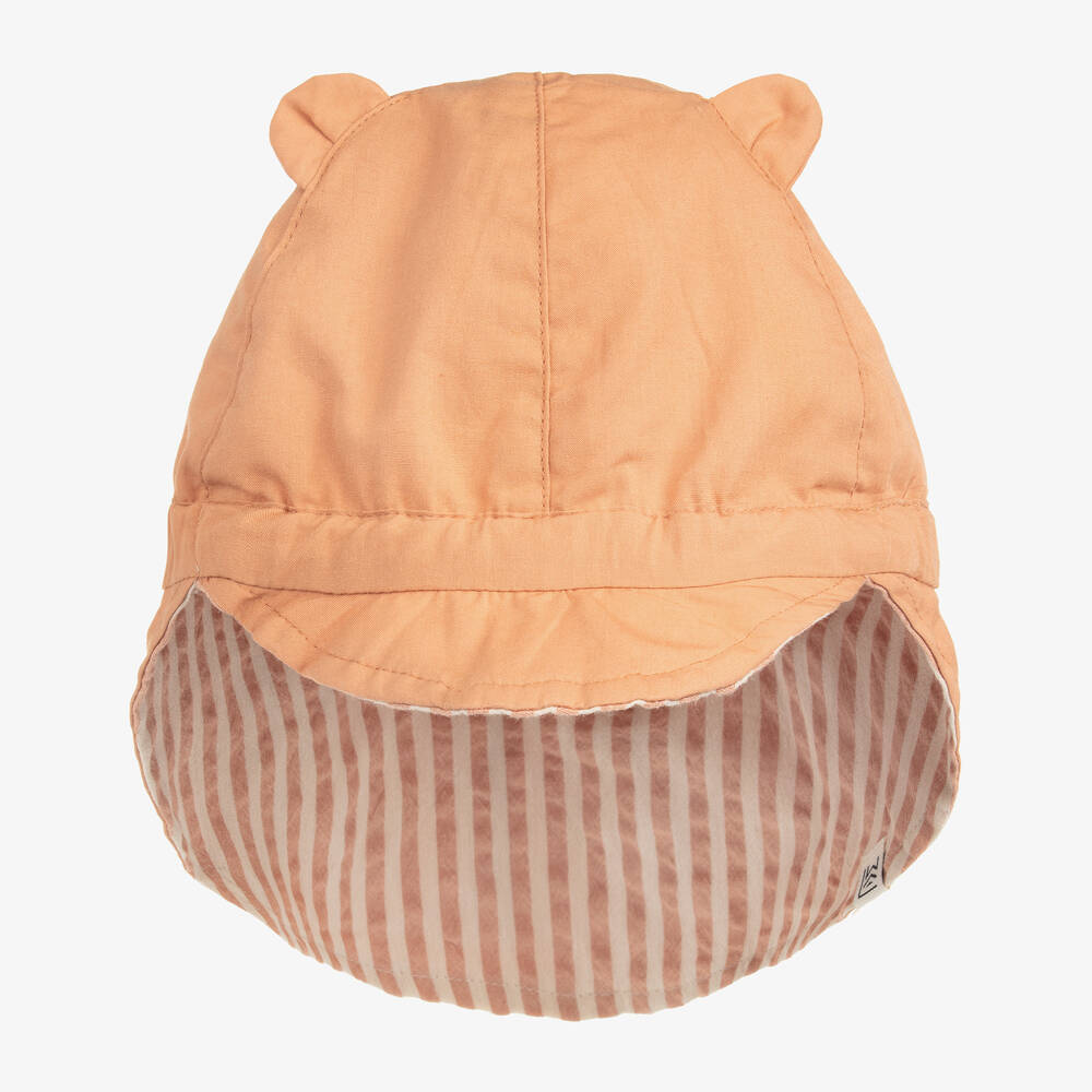 Liewood-قبعة للشمس بوجهين قطن عضوي لون زهري وبيج | Childrensalon Outlet