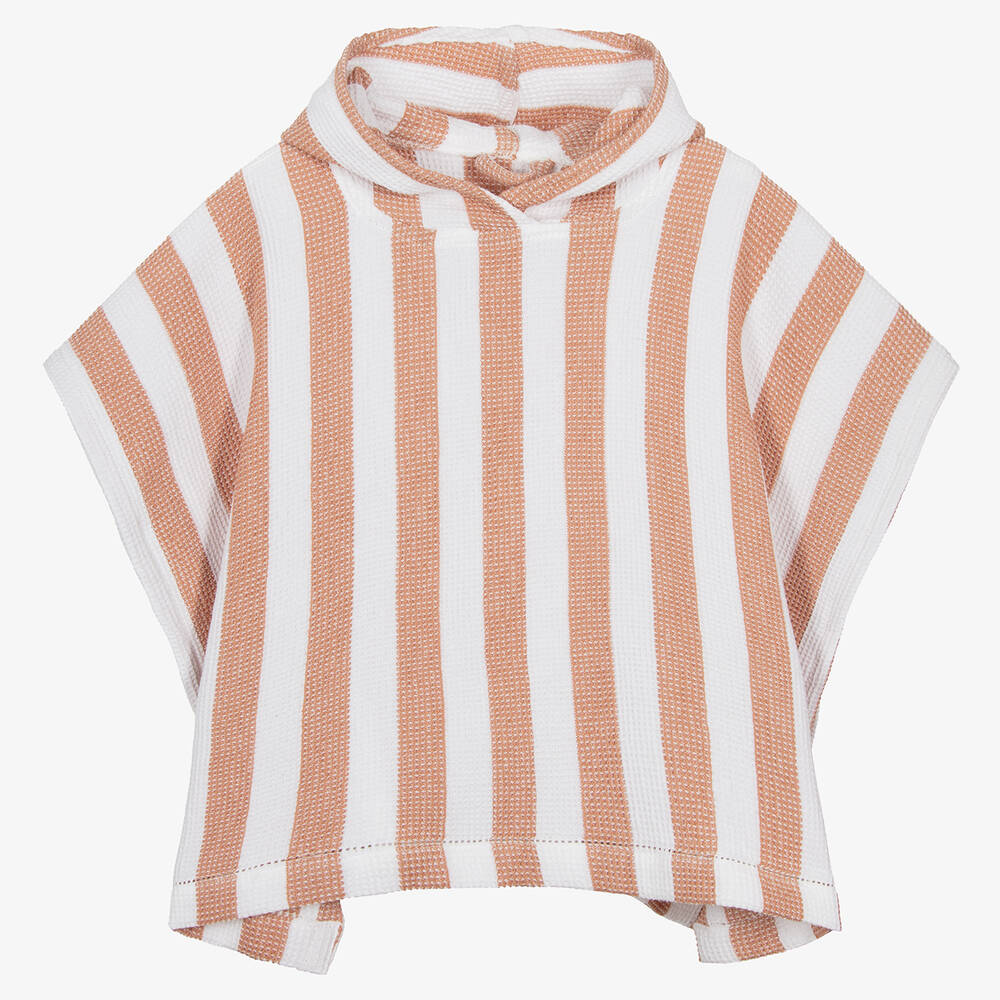 Liewood-Pink Striped Cotton Poncho Towel | Childrensalon Outlet