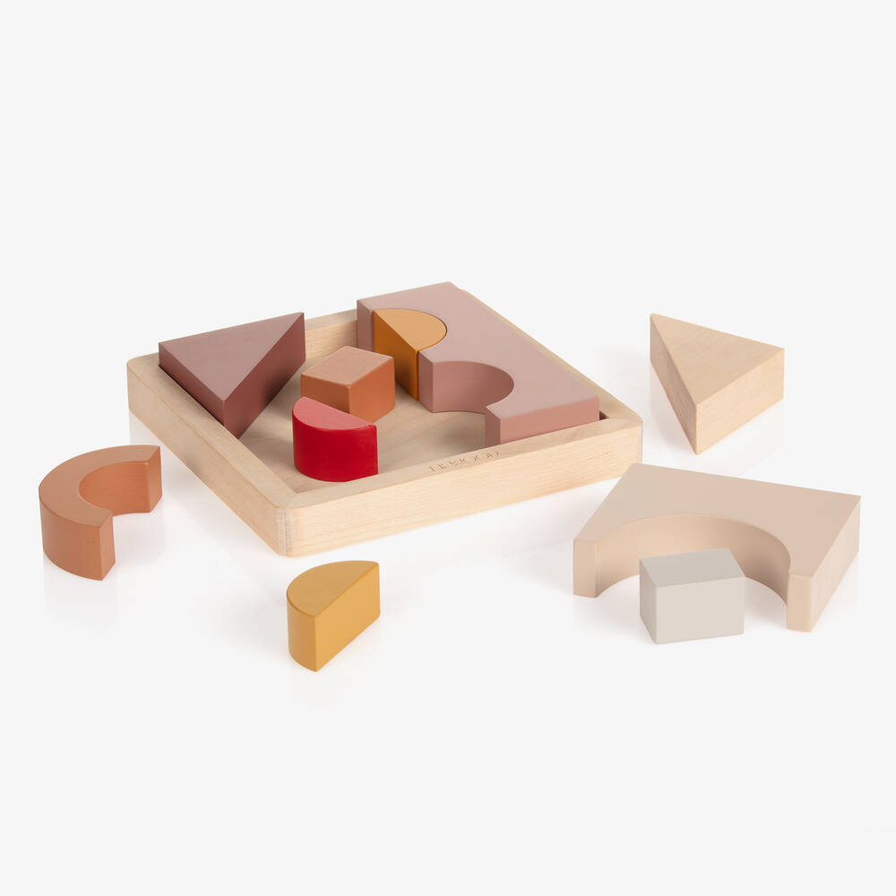 Liewood-Pink Wooden Puzzle Set (20cm) | Childrensalon Outlet