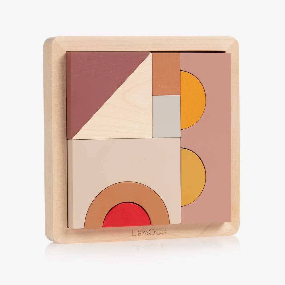 Liewood - Pink Wooden Puzzle Set (20cm) | Childrensalon