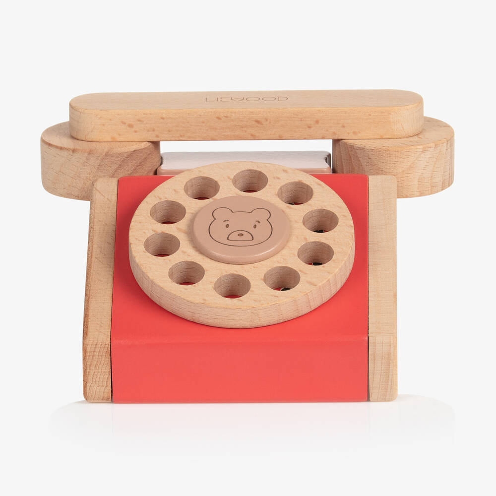 Liewood - لعبة هاتف كلاسيك خشب لون أحمر (13سم) | Childrensalon