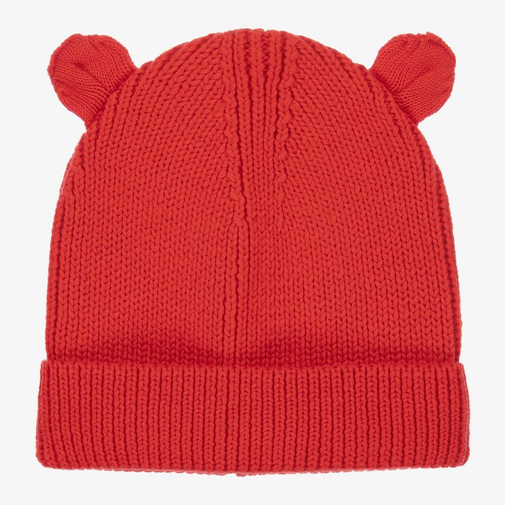 Liewood - قبعة بيني قطن عضوي محبوك لون أحمر فاقع | Childrensalon