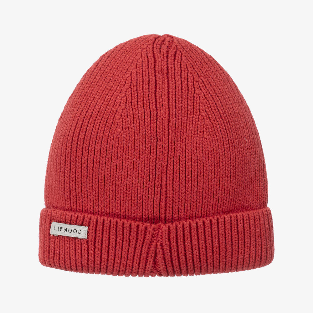 Liewood-Red Knitted Beanie Hat | Childrensalon Outlet