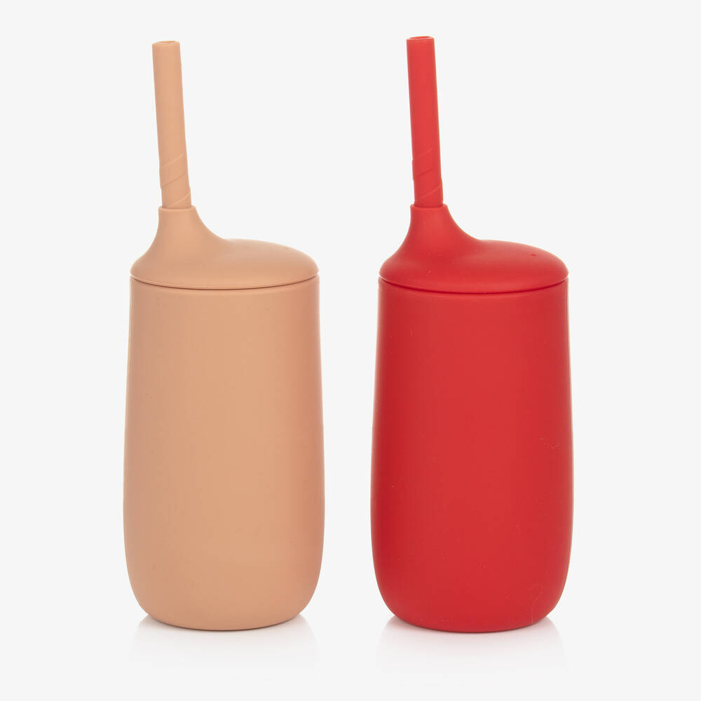 Liewood Red & Pink Silicone Sippy Cups (2 Pack) Childrensalon Outlet