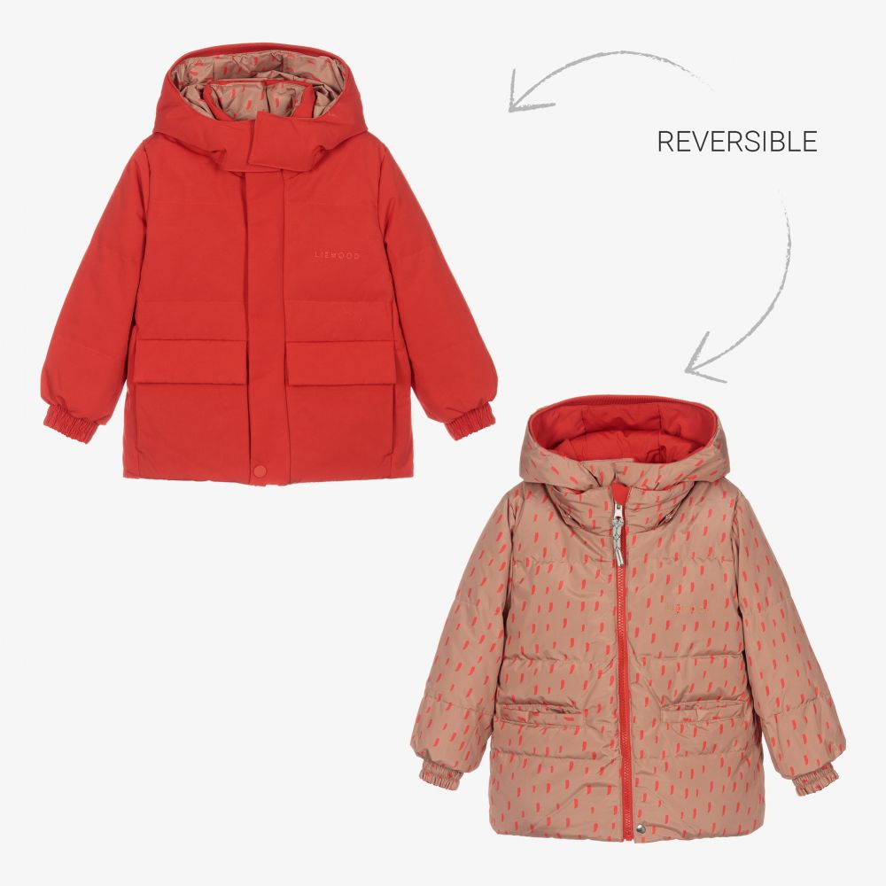 Liewood - Red Reversible Puffer Jacket | Childrensalon