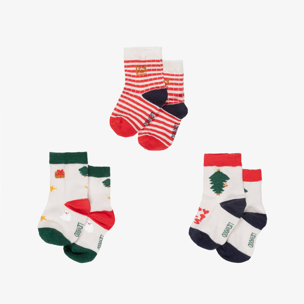Liewood-Silas Chistmas Socks 3-pack | Childrensalon Outlet