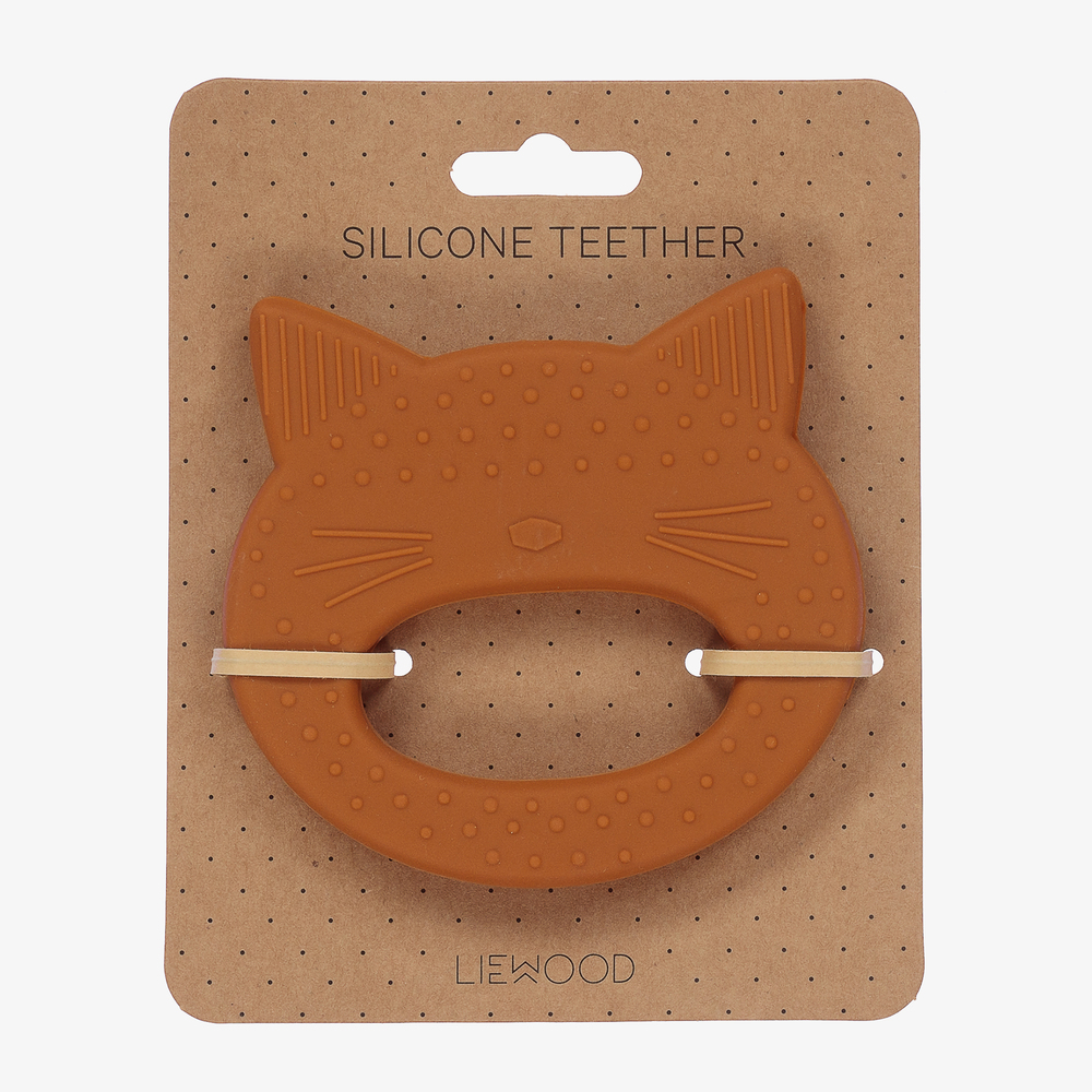 Liewood-Yellow  Cat Teether (10cm) | Childrensalon Outlet
