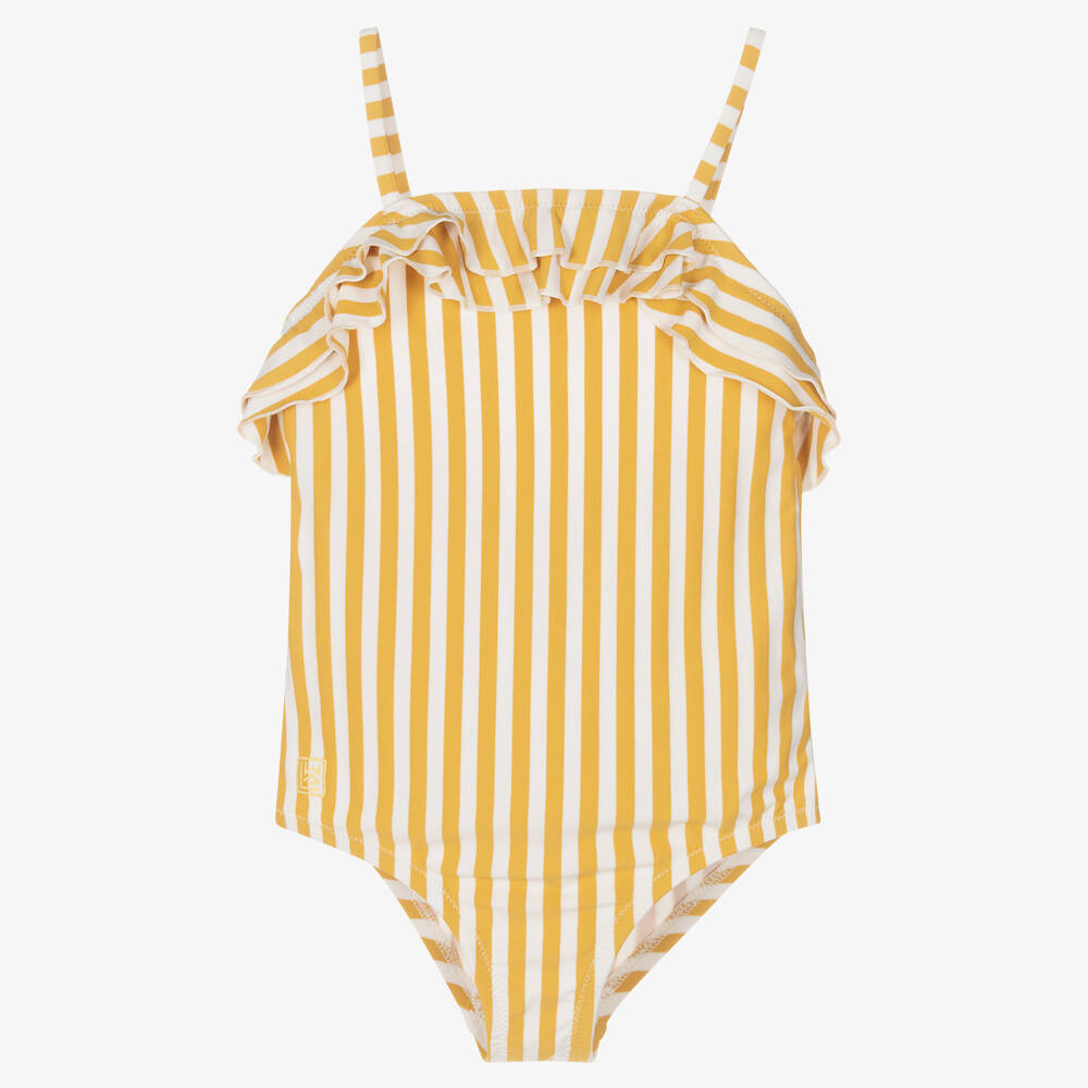 Yellow and white discount striped bathing suit