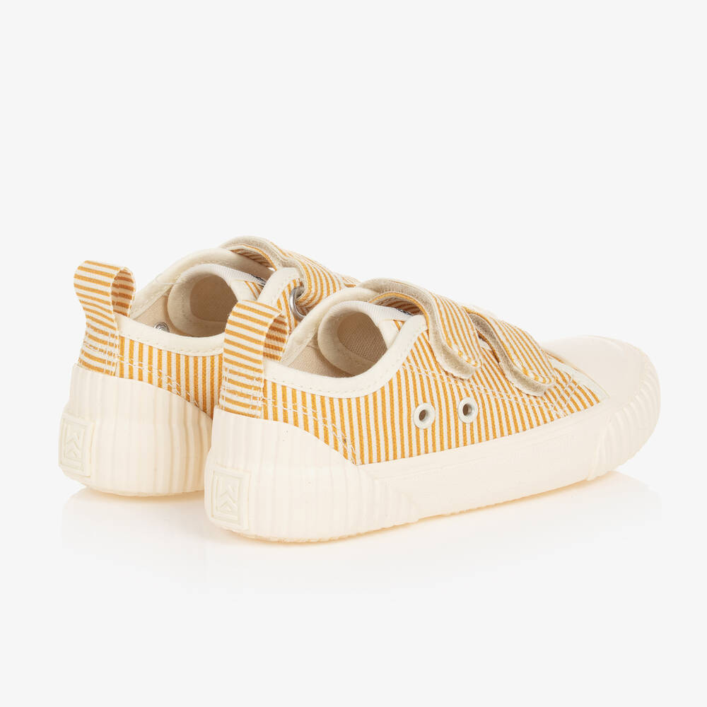 Liewood-Yellow Striped Canvas Velcro Trainers  | Childrensalon Outlet