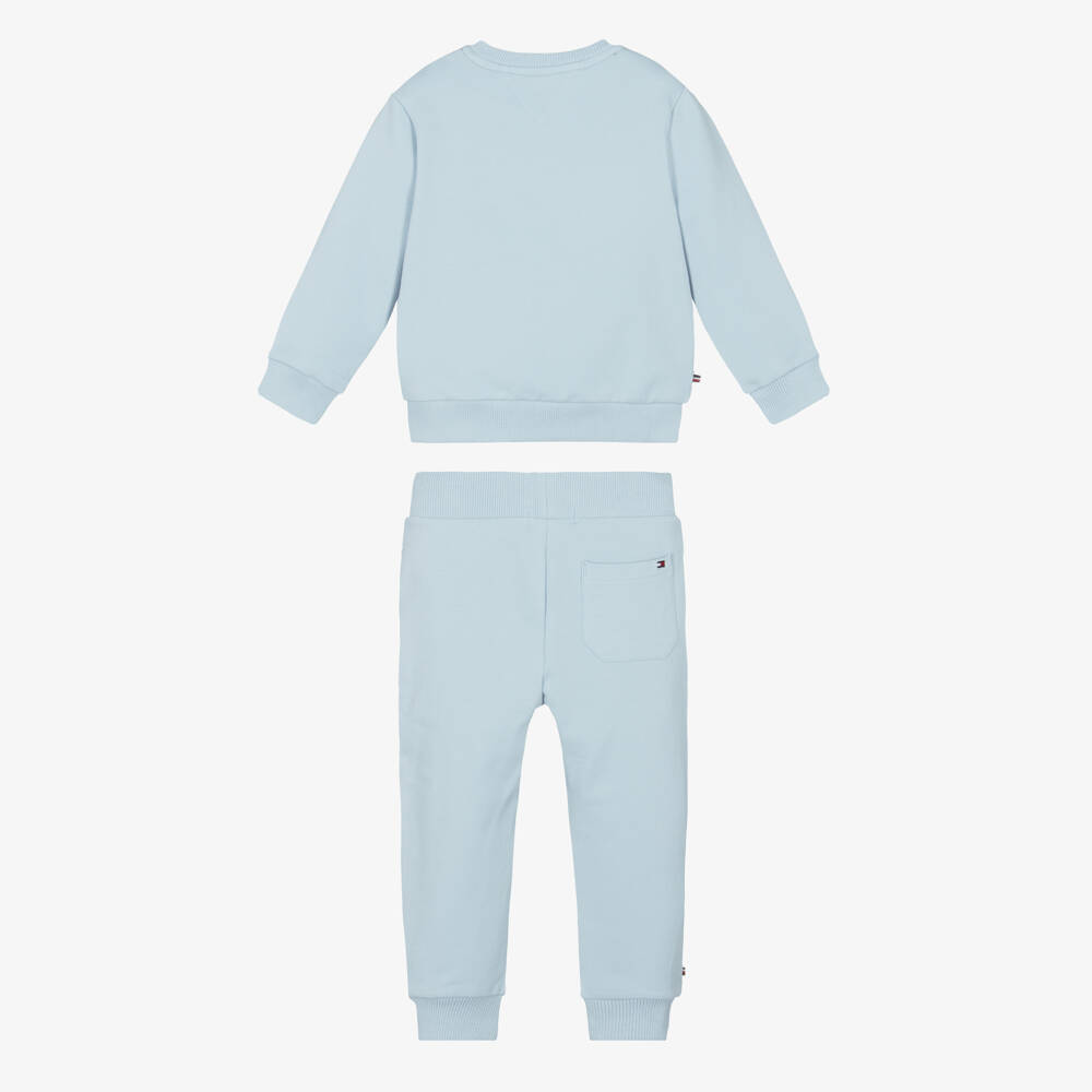 Tommy Hilfiger-Light Blue Cotton Baby Tracksuit | Childrensalon Outlet