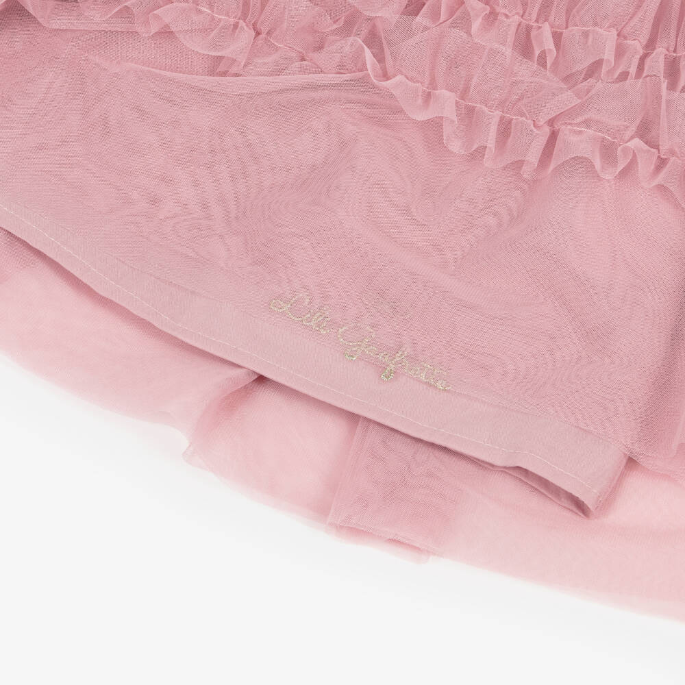 Lili Gaufrette-Юбка из рюшевого тюля для девочек в нежно-розовом цвете | Childrensalon Outlet