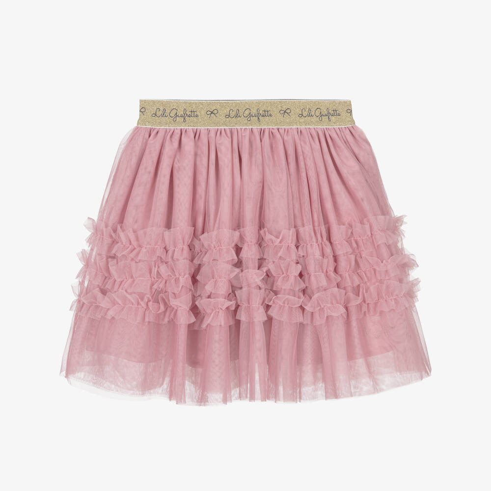 Lili Gaufrette-Girls Blush Tulle Ruffle Skirt | Childrensalon Outlet