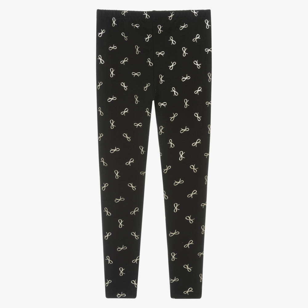 Lili Gaufrette-Girls Charcoal Gold Accent Leggings | Childrensalon Outlet