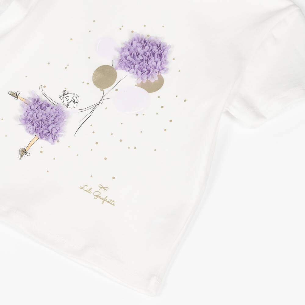Lili Gaufrette-Girls Cotton Balloon Ballet Tee | Childrensalon Outlet