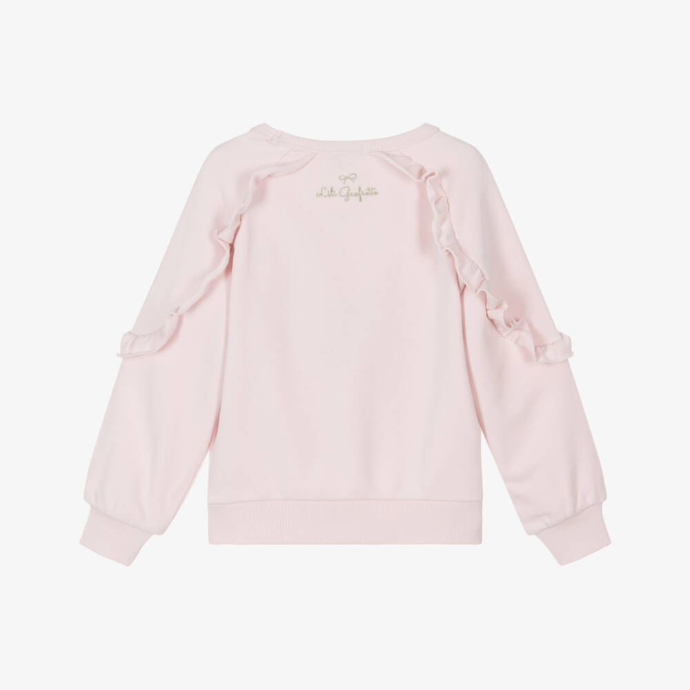 Lili Gaufrette-Girls Cotton Ruffled Bow Top | Childrensalon Outlet