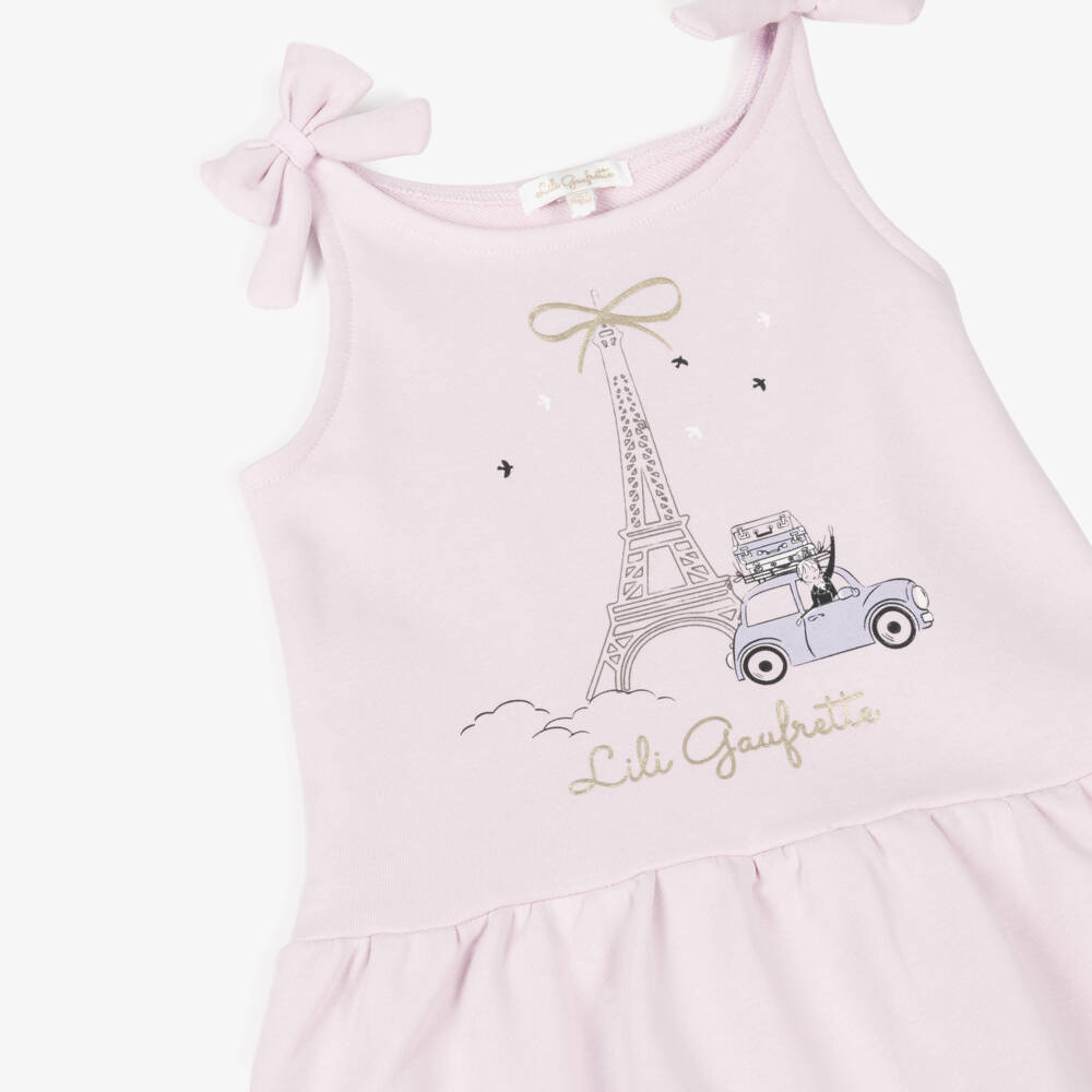 Lili Gaufrette-Girls Eiffel Charm Pink Dress | Childrensalon Outlet
