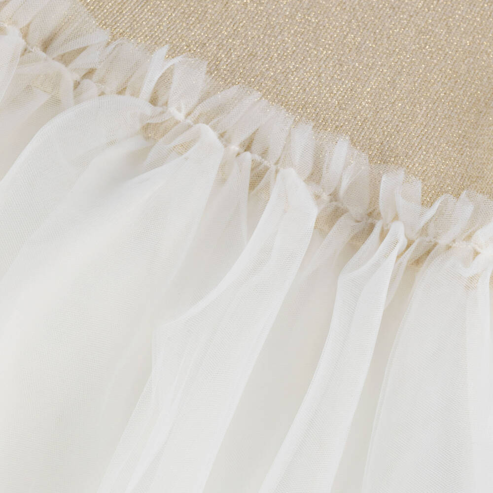 Lili Gaufrette-Girls Gleaming Gold & Tulle Dress | Childrensalon Outlet