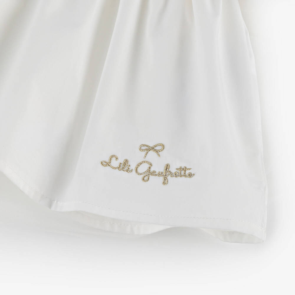 Lili Gaufrette-Girls Gleaming Gold & Tulle Dress | Childrensalon Outlet