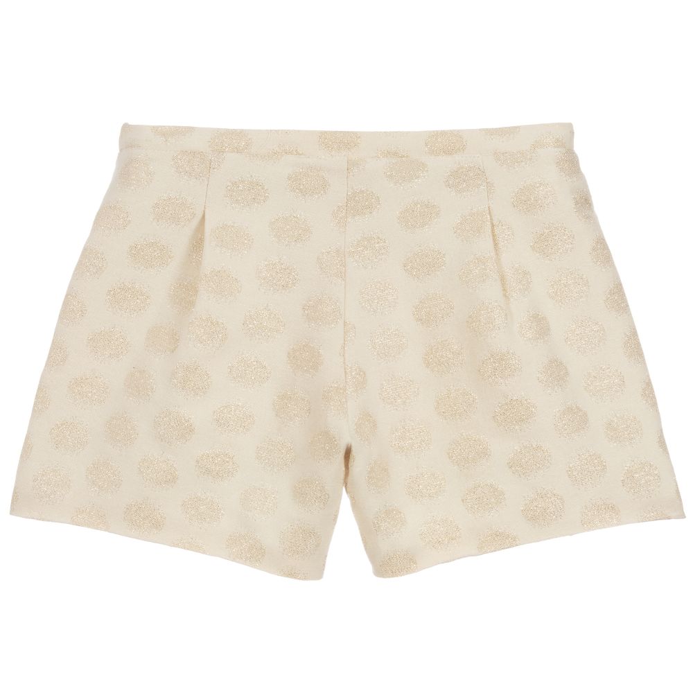 Lili Gaufrette-Girls Gold Spotted Shorts | Childrensalon Outlet