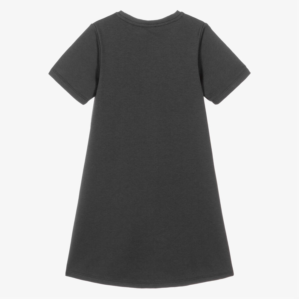Lili Gaufrette-Girls Grey Jersey T-Shirt Dress with Paris Motif | Childrensalon Outlet
