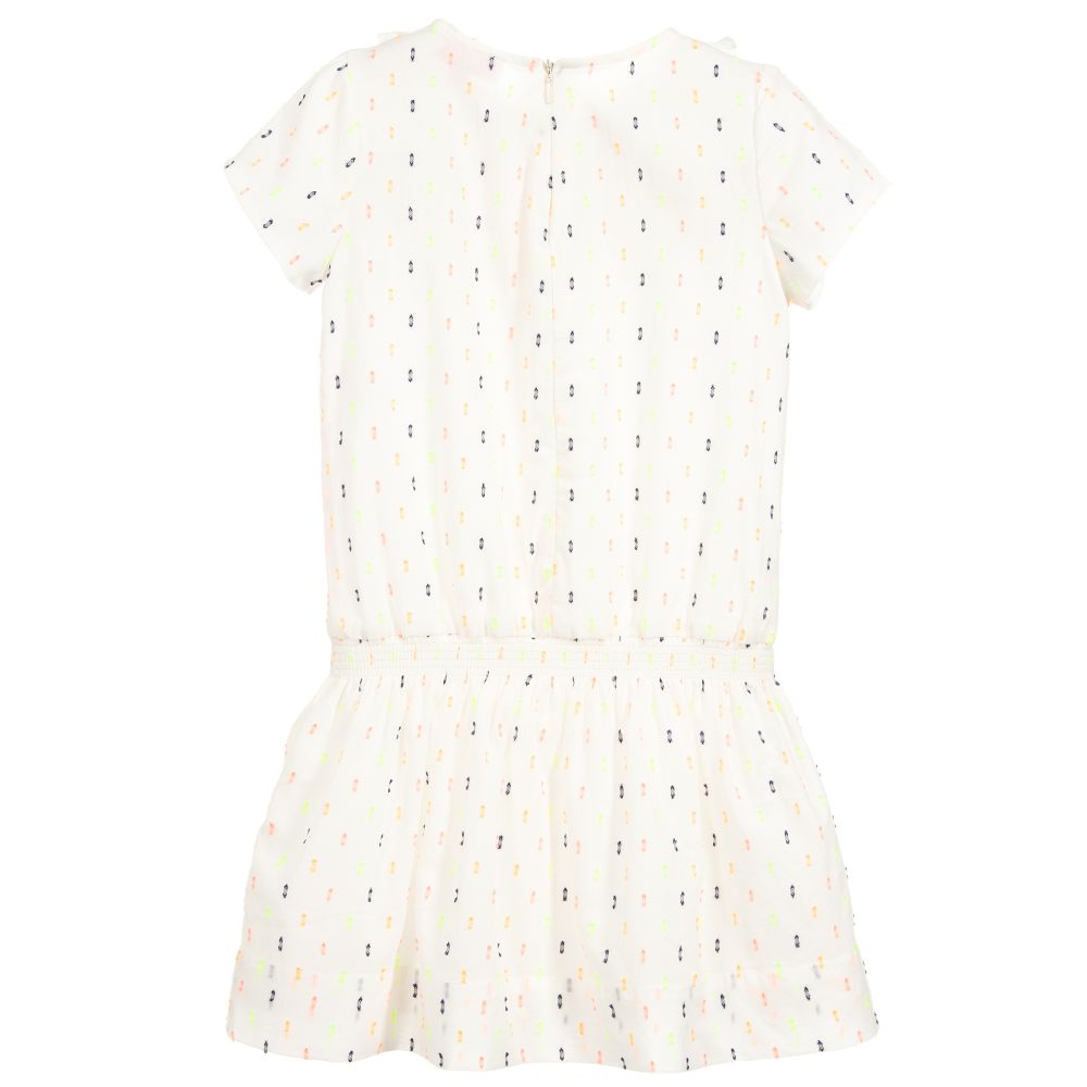 Lili Gaufrette-Girls Ivory Cotton Dress | Childrensalon Outlet