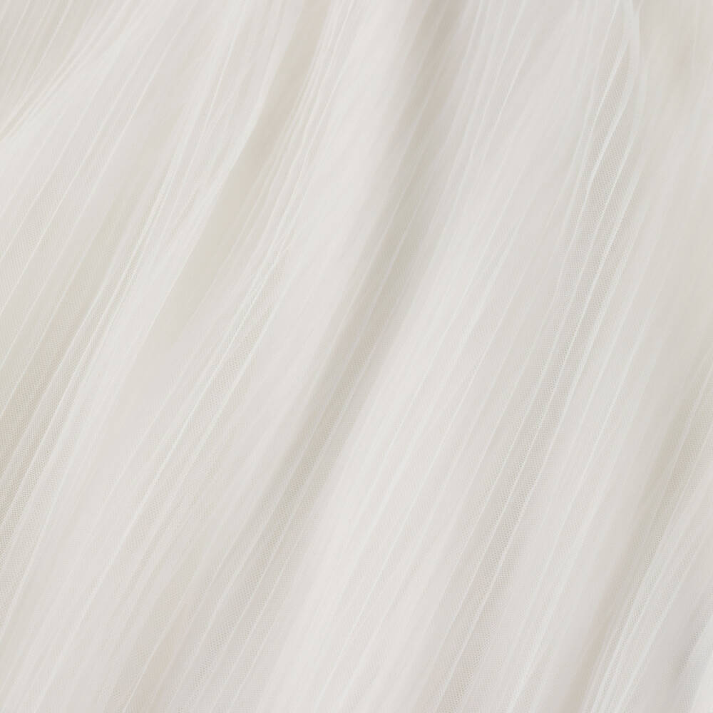 Lili Gaufrette-Girls Ivory Tulle Pleated Gown | Childrensalon Outlet