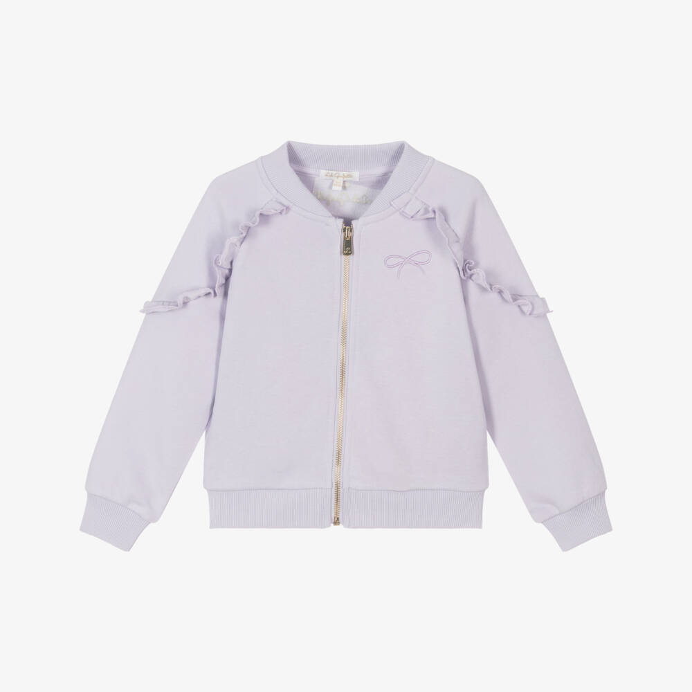 Lili Gaufrette-Girls Lavender Ruffle Zip Jacket | Childrensalon Outlet