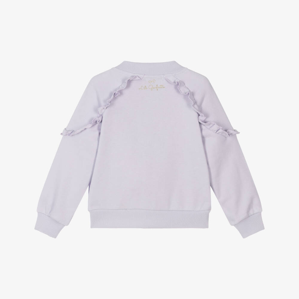Lili Gaufrette-Girls Lavender Ruffle Zip Jacket | Childrensalon Outlet