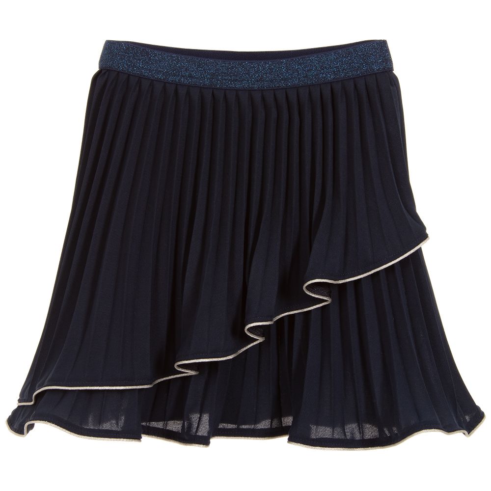 Lili Gaufrette-Girls Navy Blue Pleated Skirt | Childrensalon Outlet
