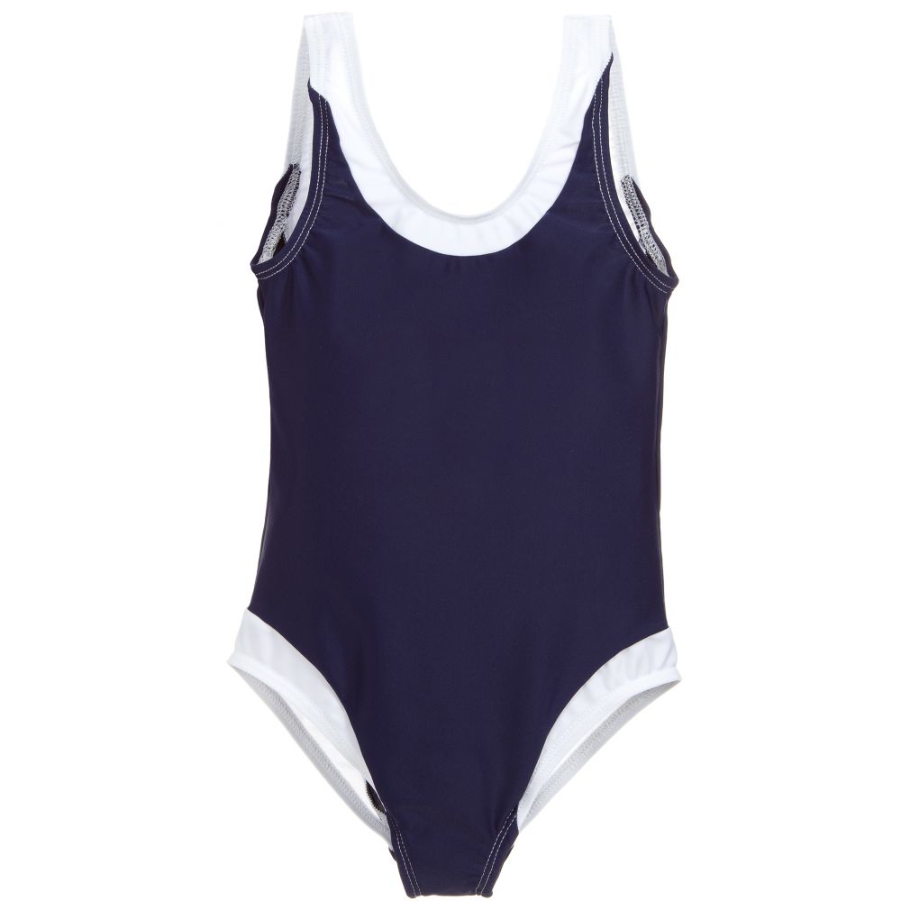 Girls navy top blue swimsuit