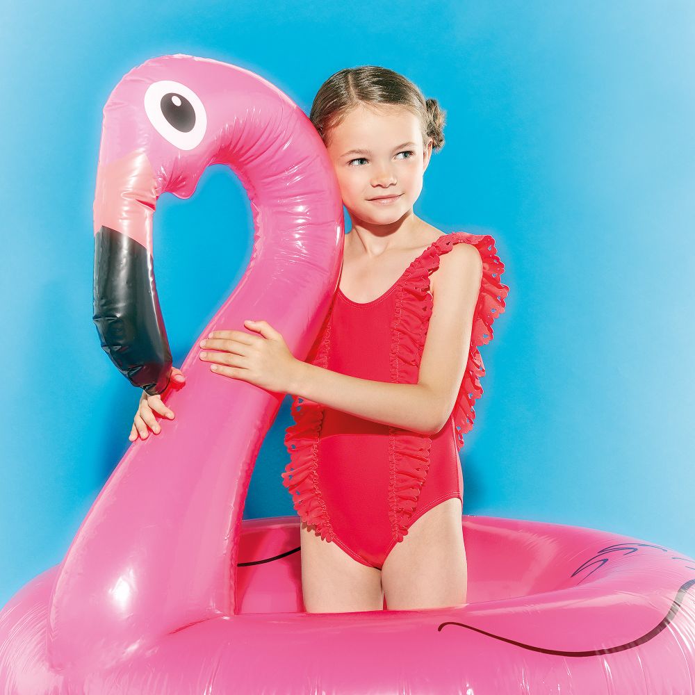 Lili Gaufrette Girls Neon Pink Swimsuit