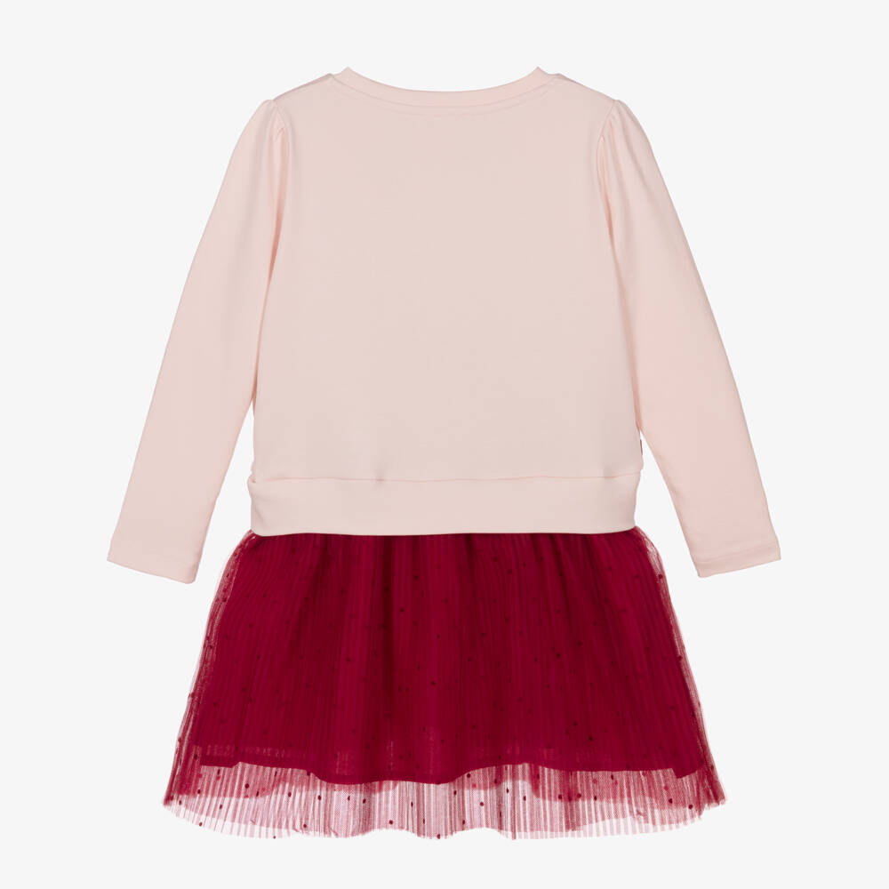 Lili Gaufrette-Girls Pale Pink & Red Cotton & Tulle Eiffel Tower Dress | Childrensalon Outlet