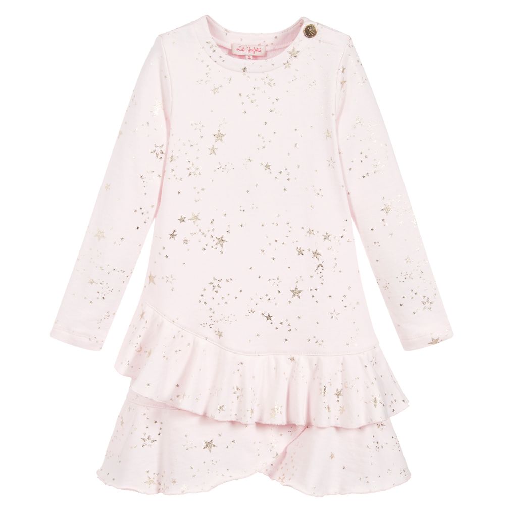 Lili Gaufrette - Girls Pink Cotton Dress | Childrensalon