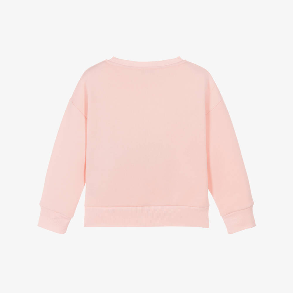 Lili Gaufrette-Girls Pink Cotton J'Adore Paris Sweatshirt | Childrensalon Outlet