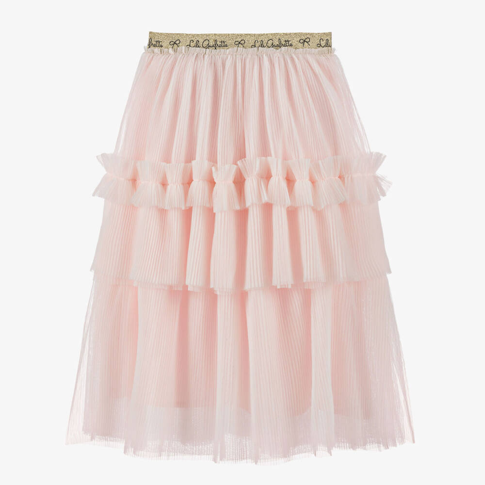 Lili Gaufrette-Girls Pink Tiered Tulle Delight | Childrensalon Outlet