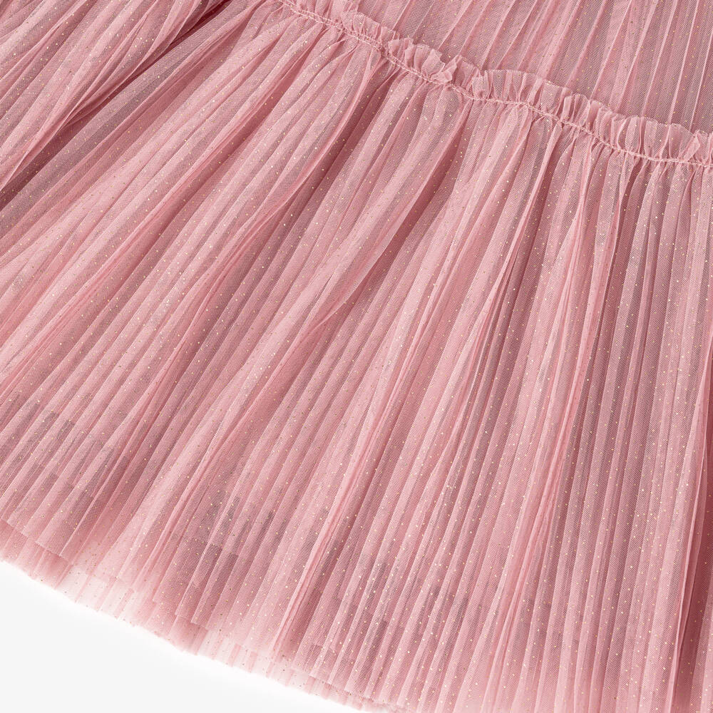 Lili Gaufrette-Girls Pink Tulle & Cotton Delight Dress | Childrensalon Outlet
