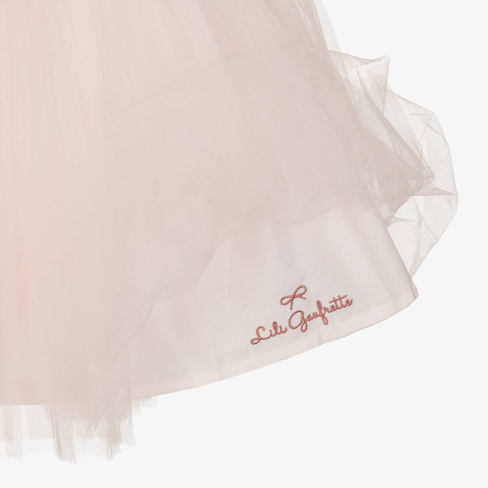 Lili Gaufrette-Girls Pink Tulle Pleated Skirt | Childrensalon Outlet