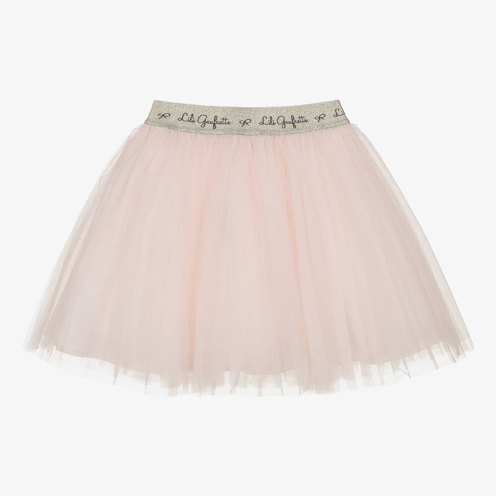 Lili Gaufrette-Girls Pink Tulle Pleated Skirt | Childrensalon Outlet
