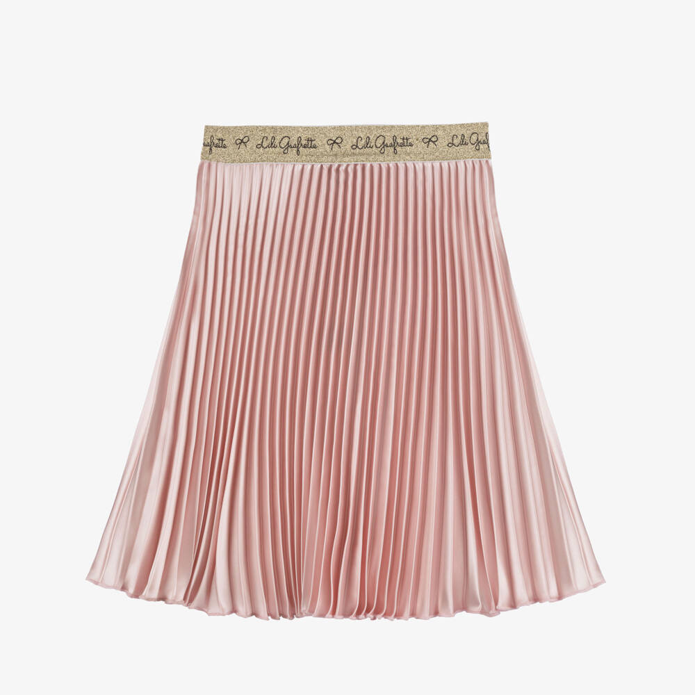 Lili Gaufrette-Girls Satin Charm Pleated Skirt | Childrensalon Outlet