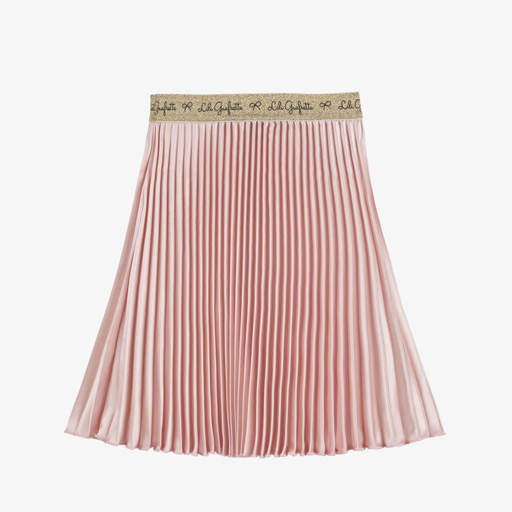 Lili Gaufrette-Girls Satin Charm Pleated Skirt | Childrensalon Outlet