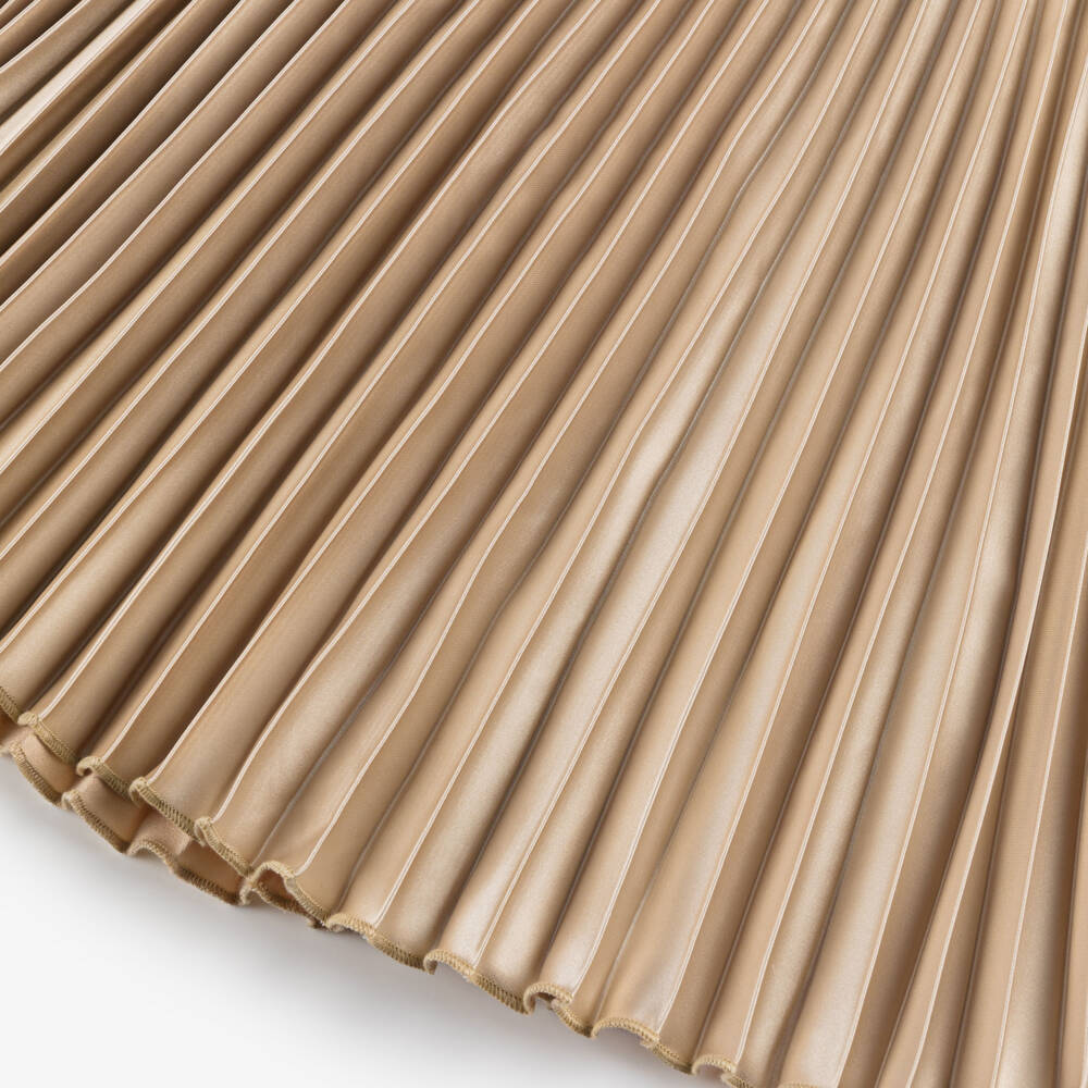 Lili Gaufrette-Girls Shimmering Gold Satin Skirt | Childrensalon Outlet