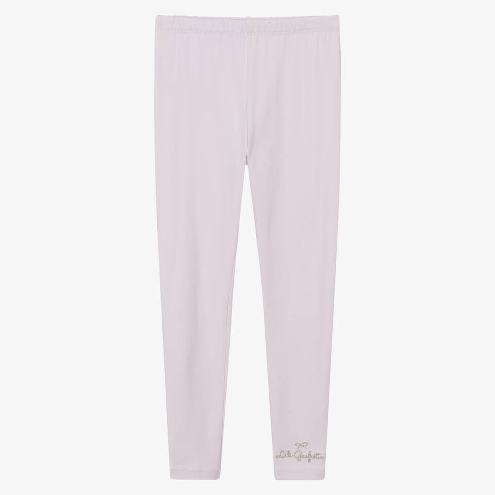 Lili Gaufrette-Girls Soft Pink Knit Leggings | Childrensalon Outlet